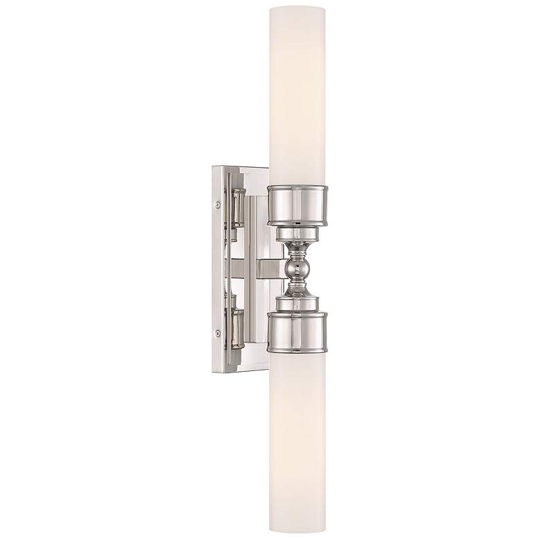 Image 1 Wilcox 25" High Polished Nickel 2-Light LED Wall Sconce