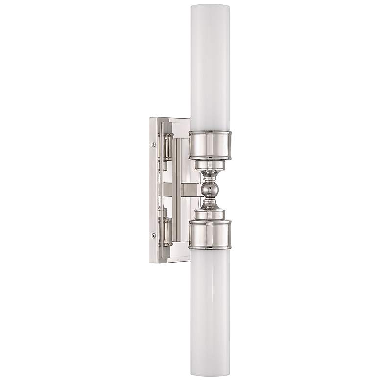 Image 2 Wilcox 25" High Polished Nickel 2-Light LED Wall Sconce more views