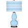 Wild Blue Yonder Bold Stripe Double Gourd Table Lamp