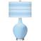 Wild Blue Yonder Bold Stripe Ovo Table Lamp