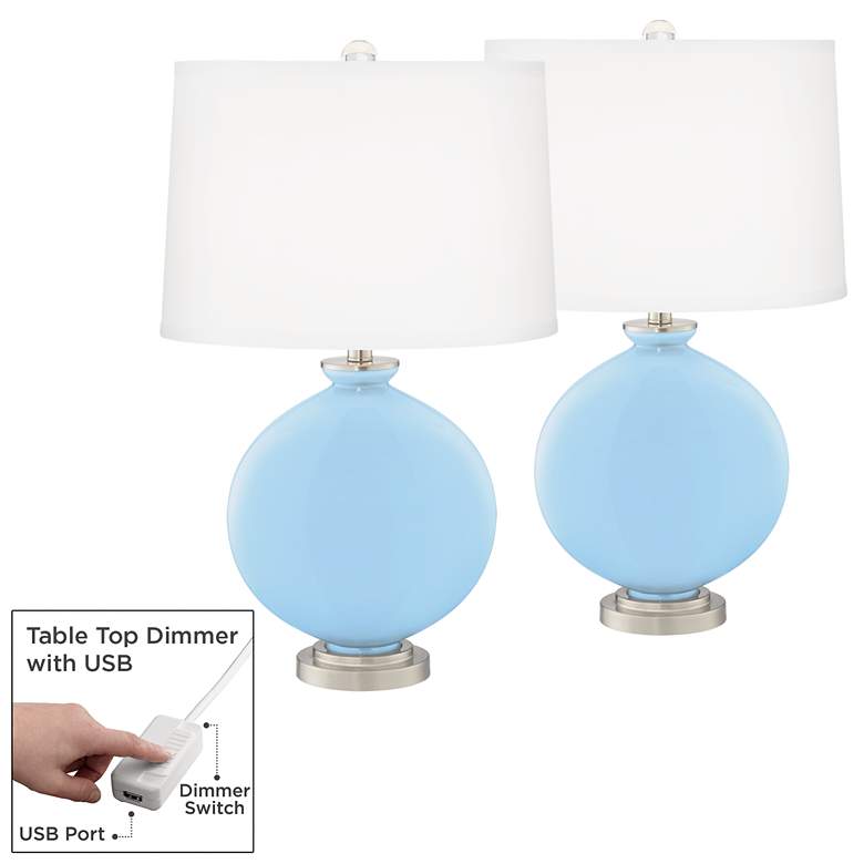 Image 1 Wild Blue Yonder Carrie Table Lamp Set of 2 with Dimmers