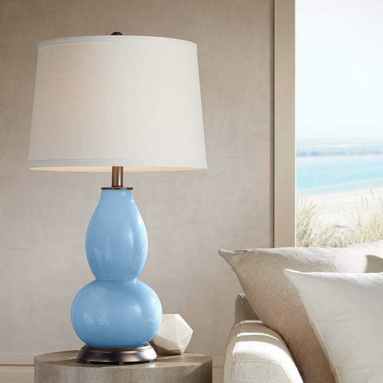 Image 1 Wild Blue Yonder Double Gourd Table Lamp from Color Plus