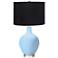 Wild Blue Yonder Ovo Table Lamp with Black Shade