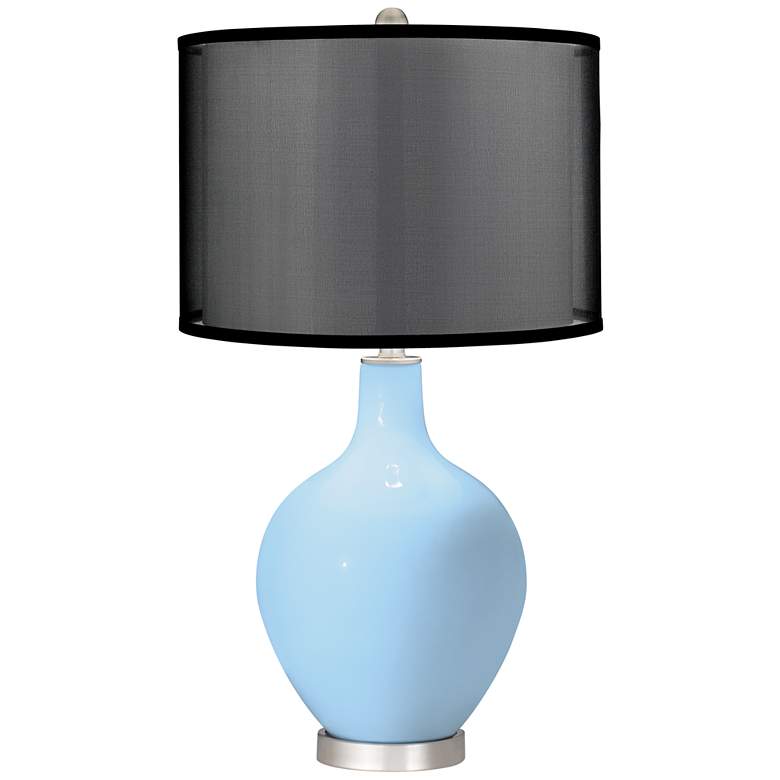 Image 1 Wild Blue Yonder Ovo Table Lamp with Organza Black Shade