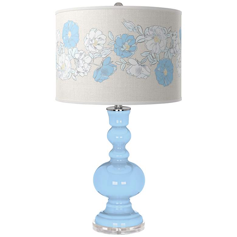 Image 1 Wild Blue Yonder Rose Bouquet Apothecary Table Lamp