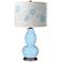 Wild Blue Yonder Rose Bouquet Double Gourd Table Lamp