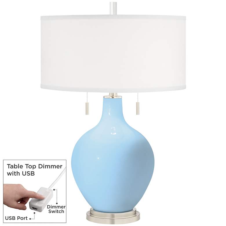 Image 1 Wild Blue Yonder Toby Table Lamp with Dimmer