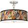 Wild Desert Giclee 16" Wide Semi-Flush Ceiling Light