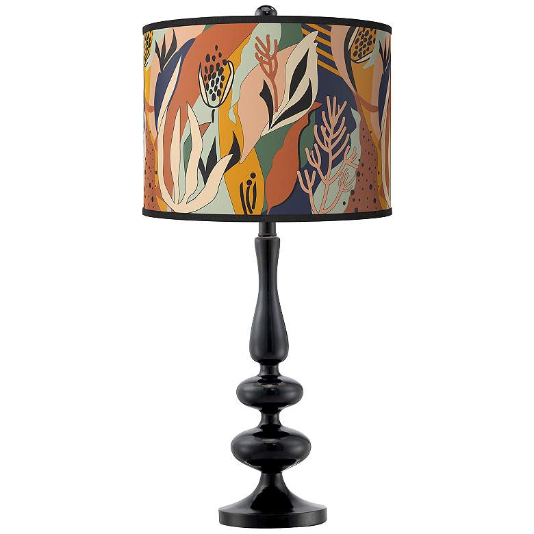 Image 1 Wild Desert Giclee Paley Black Table Lamp