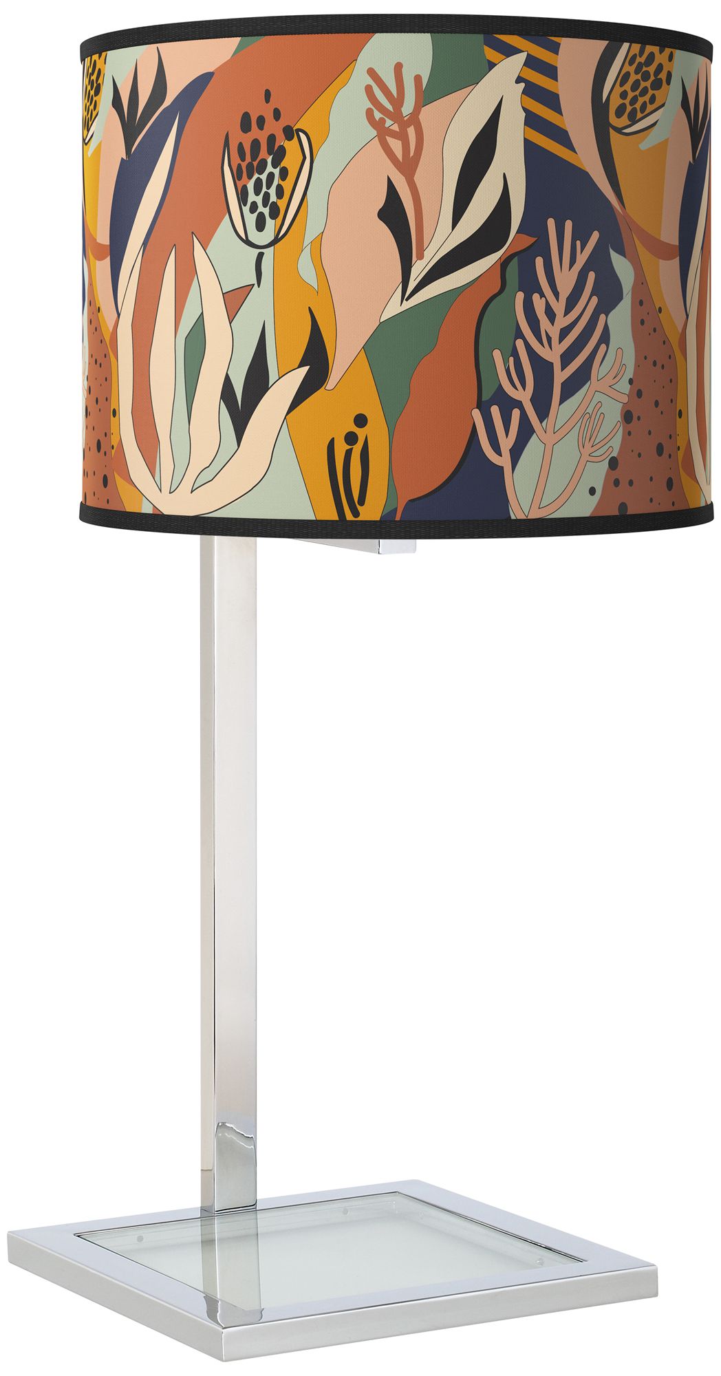 Image Wild Desert Glass Inset Table Lamp