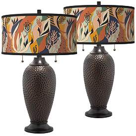 Image1 of Wild Desert Zoey Hammered Oil-Rubbed Bronze Table Lamps Set of 2