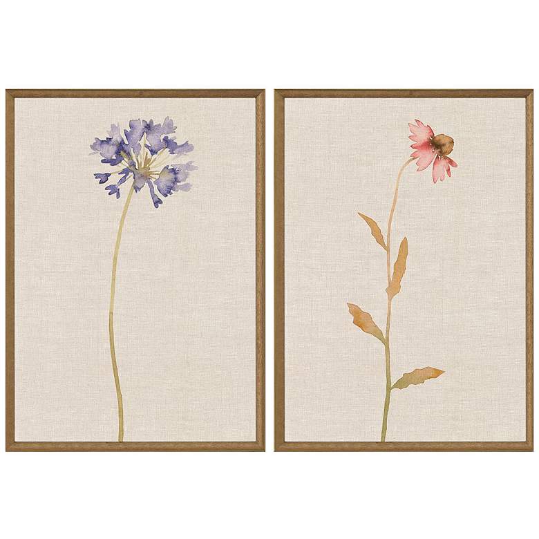 Image 1 Wild Flourish I 21"W x 31"H Framed Art Set of 2