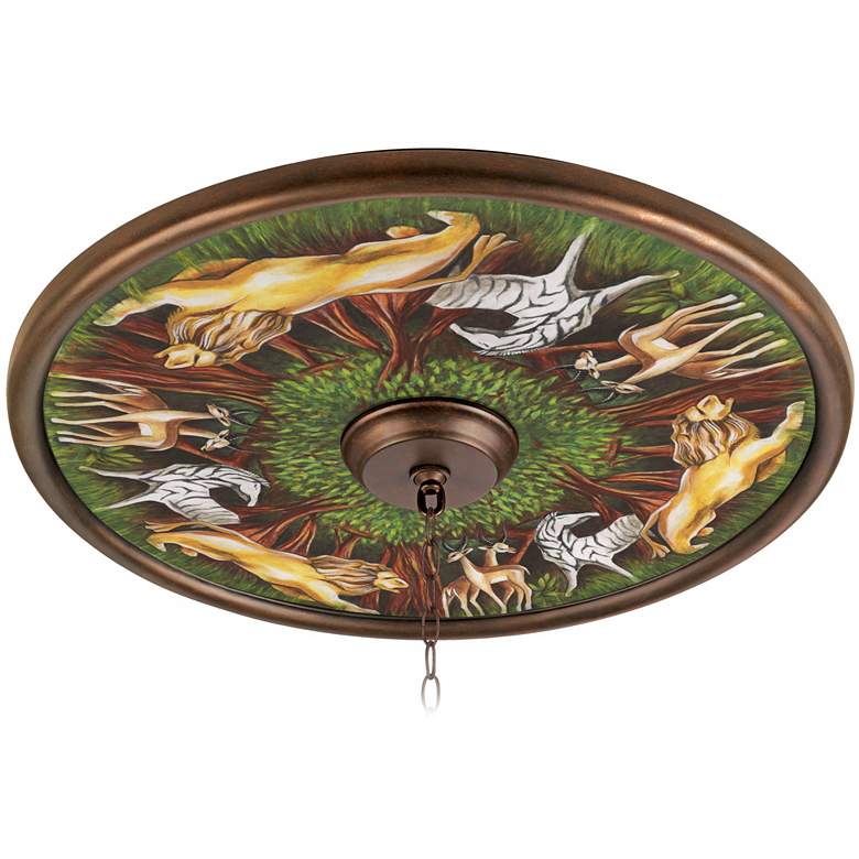 Image 1 Wild Forest 24 inch Wide Bronze Finish Ceiling Medallion