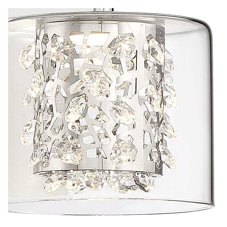 Image 2 Wild Gems 5 1/2 inch High Chrome and Crystal LED Wall Sconce more views