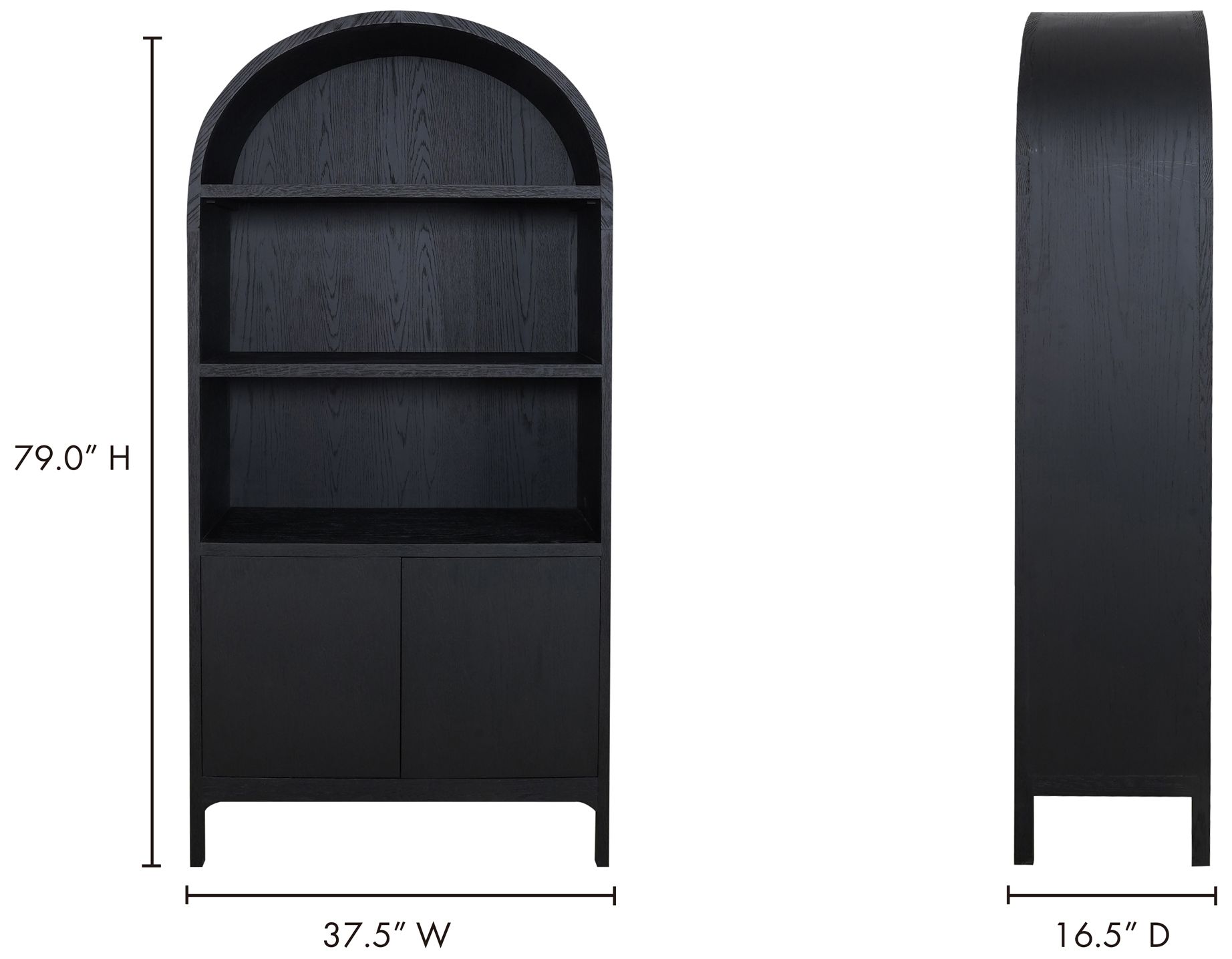 Wilde Display Cabinet Black Oak