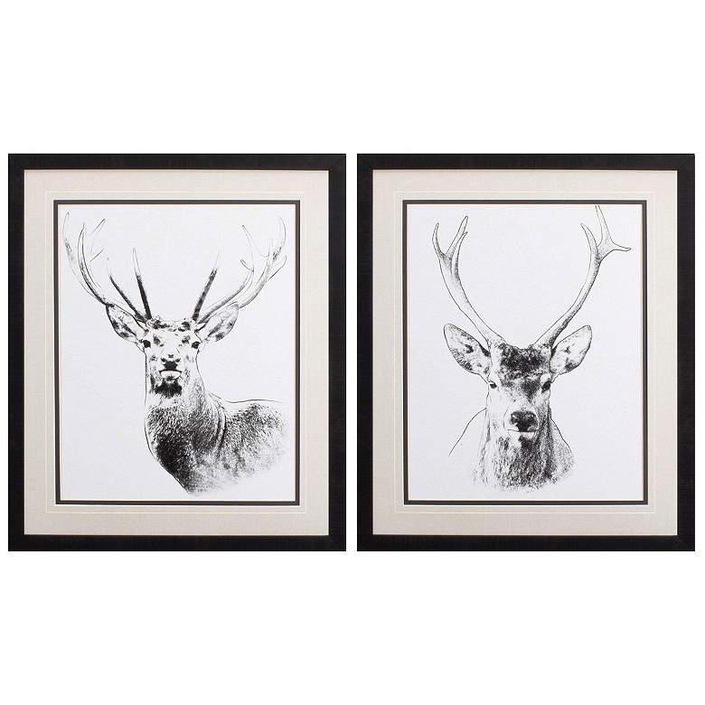 Image 1 Wilderness Stare 22"W x 26"H Framed Art Set of 2