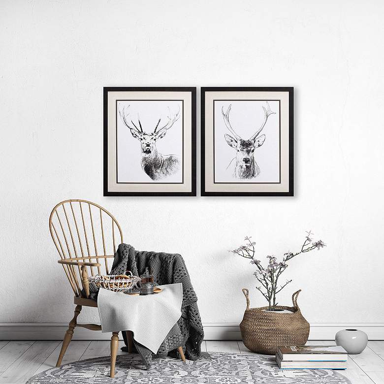 Image 2 Wilderness Stare 22"W x 26"H Framed Art Set of 2 more views