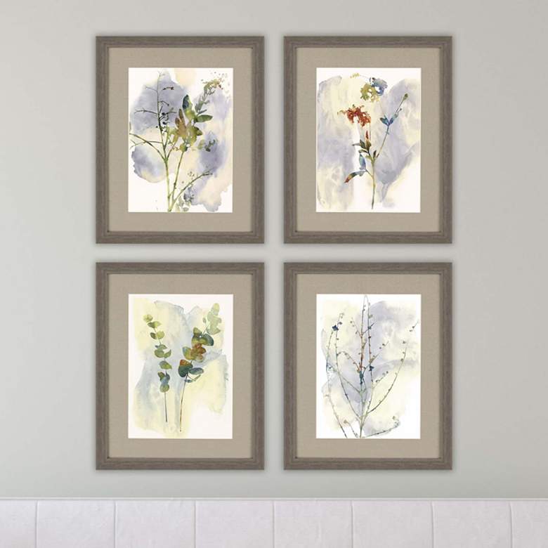 Image 1 Wildflower 22" High 4-Piece Framed Giclee Wall Art Set