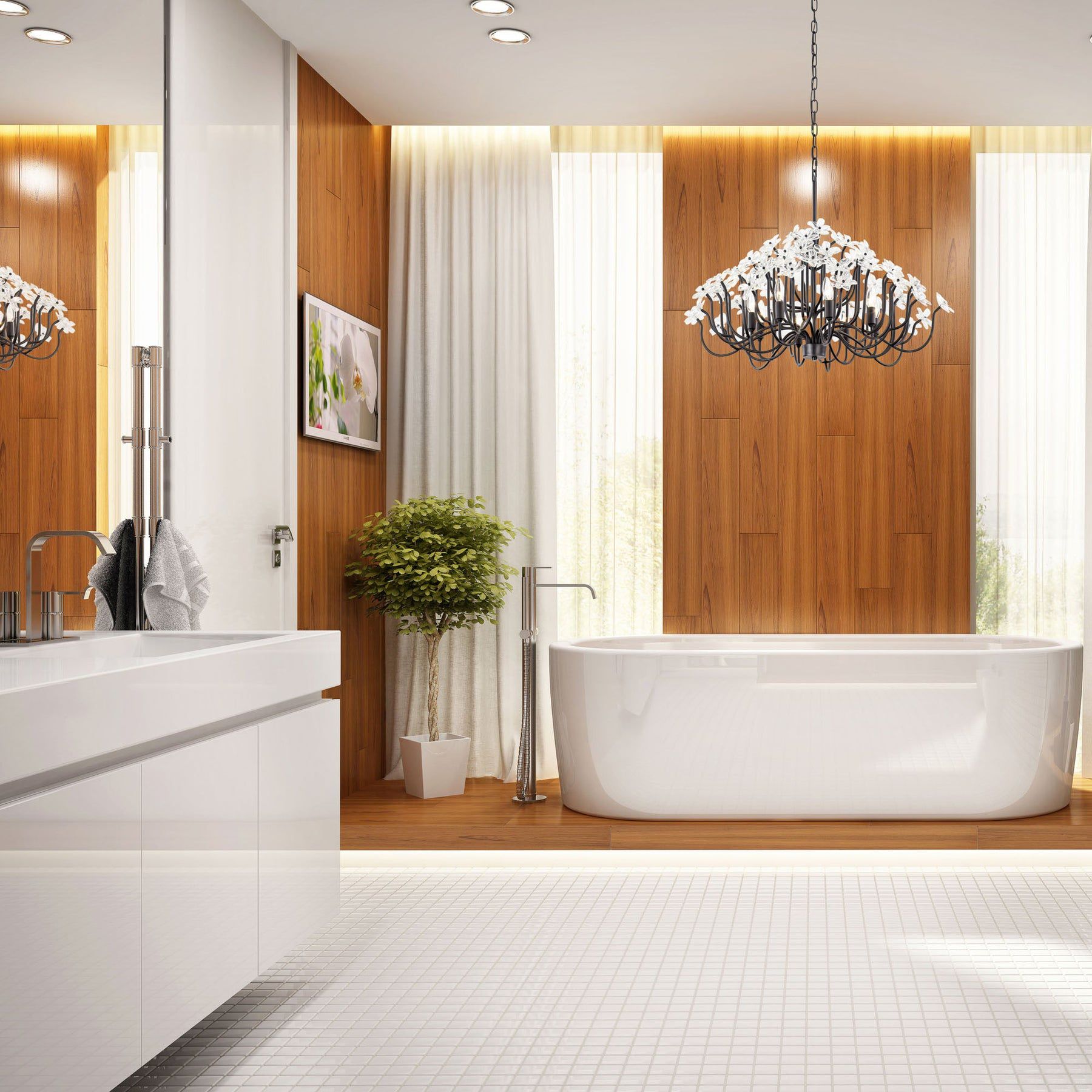 Image 2 Wildflower 8-Lt Chandelier - Matte Black more views