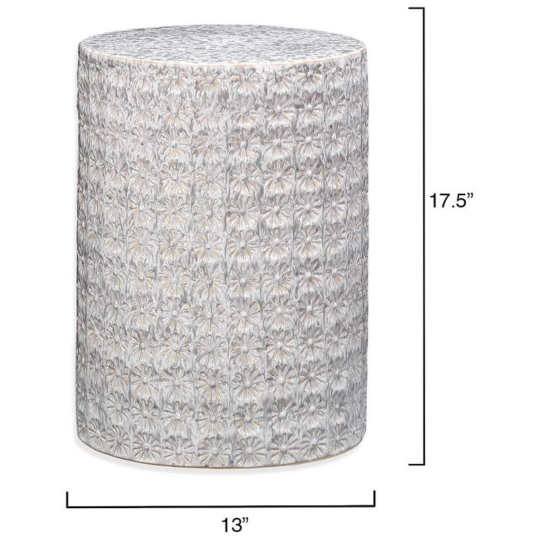 Image 3 Wildflower Indoor/Outdoor Cream Ceramic Side Table more views
