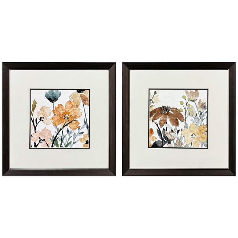 Image 1 Wildflower Square 23"W x 23"H Transitional Framed Art Set of 2