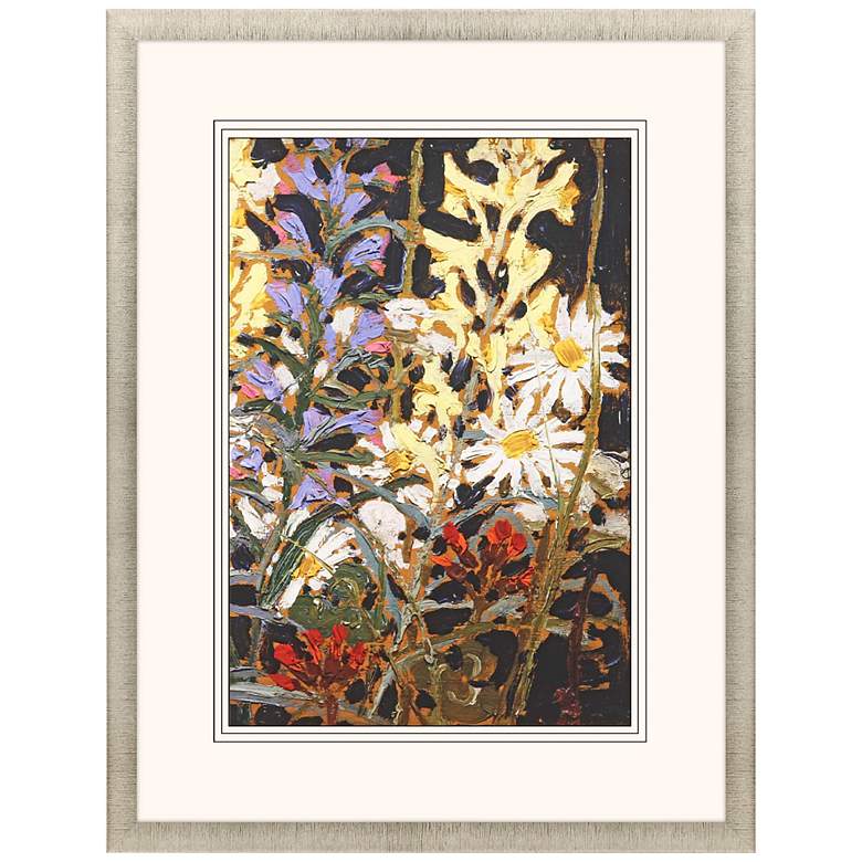 Image 1 Wildflowers B 43" High Rectangular Giclee Framed Wall Art