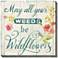 Wildflowers Word 24" Square Outdoor Canvas Wall Art
