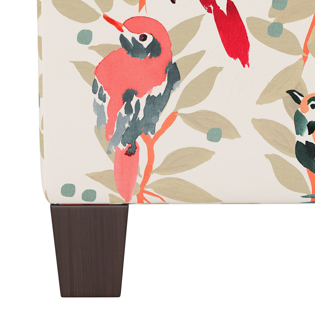 Image 3 Wilding Avery Vine Multi-Color Fabric Square Ottoman - Made to Order more views