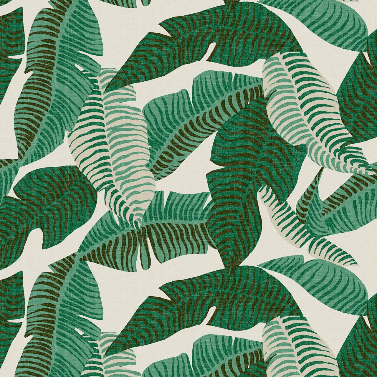 Image 2 Wilding Banana Palm Natural Fabric Square Ottoman - Made to Order more views