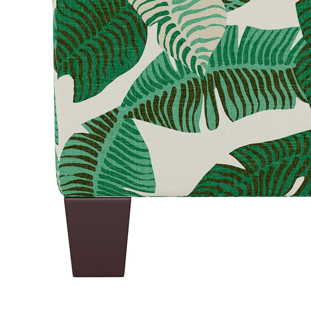 Image 3 Wilding Banana Palm Natural Fabric Square Ottoman - Made to Order more views