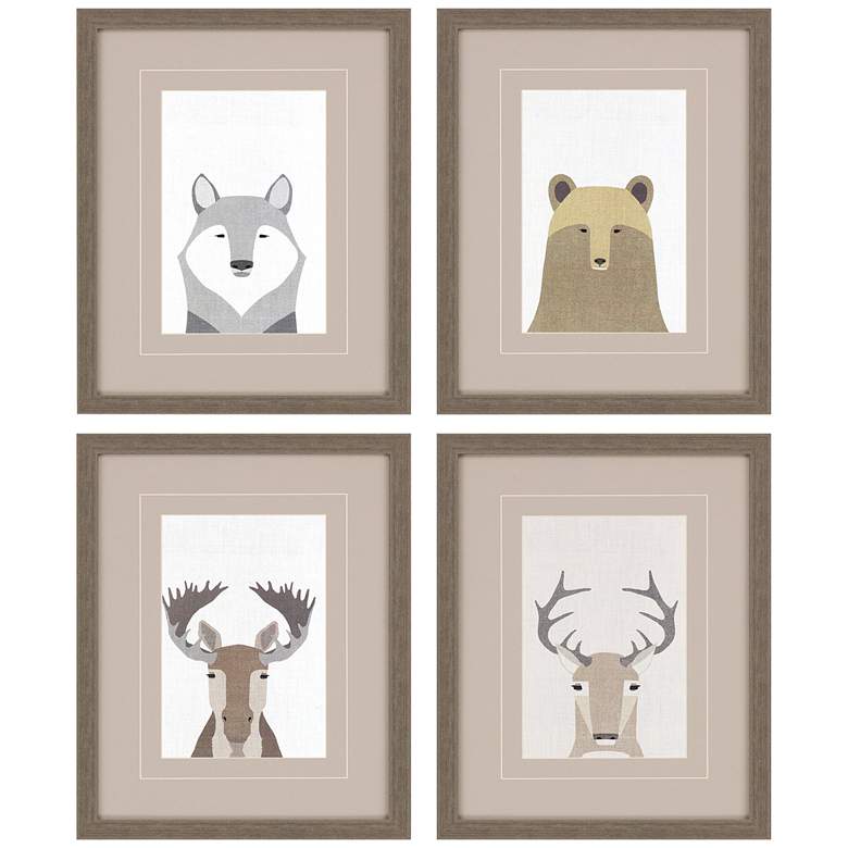 Image 3 Wildlife I 20" High 4-Piece Framed Wall Art Set