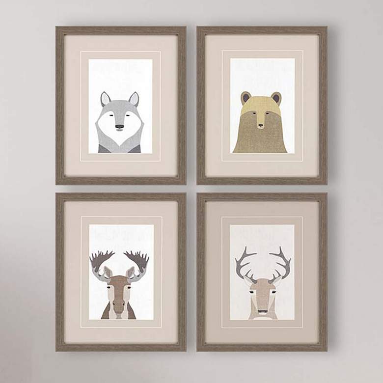 Image 2 Wildlife I 20" High 4-Piece Framed Wall Art Set