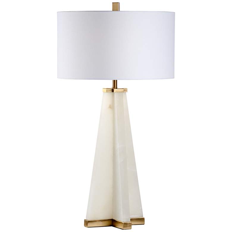 Image 1 Wildwood Alabaster Pyramid Cream Table Lamp