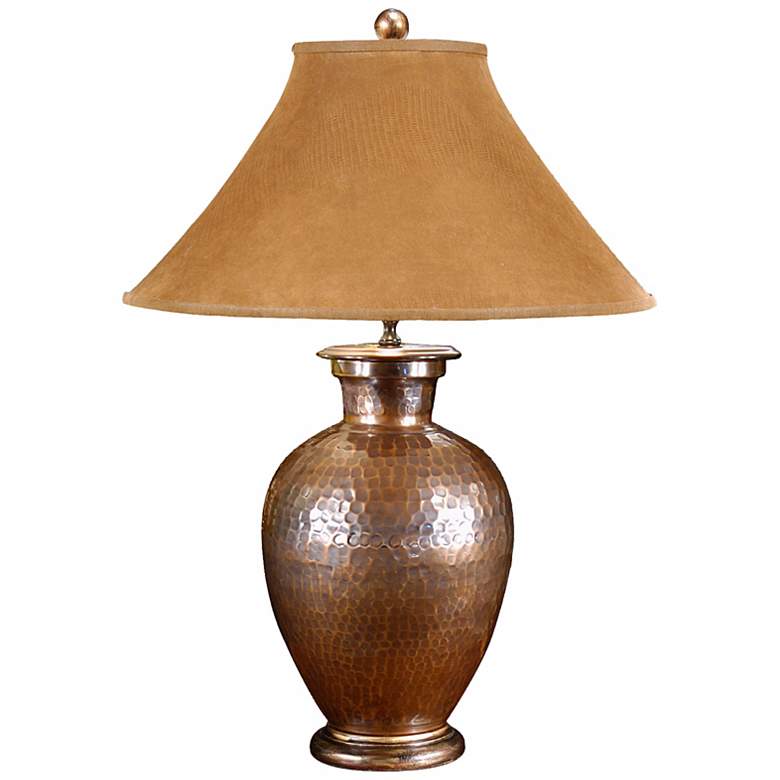 Image 1 Wildwood Antique Copper Hand Hammered Pot Buffet Table Lamp
