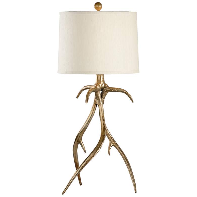 Image 1 Wildwood Antler Hall Antique Brass Metal Table Lamp