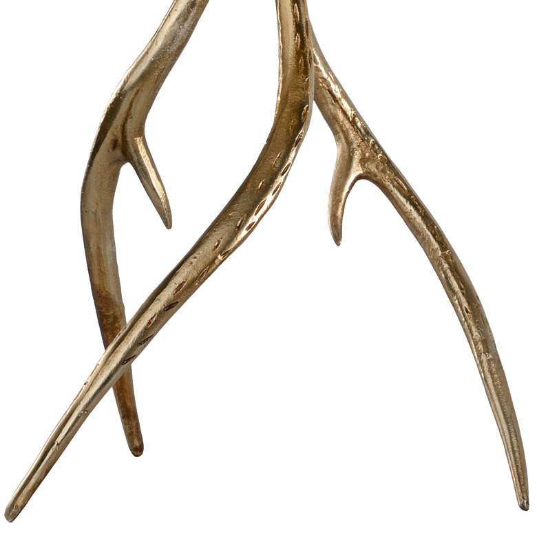 Image 2 Wildwood Antler Hall Antique Brass Metal Table Lamp more views