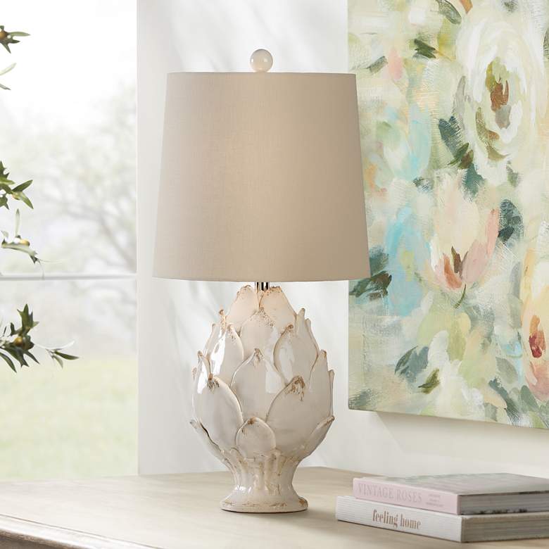 Image 1 Wildwood Artichoke 18 1/2"H Antique White Accent Table Lamp
