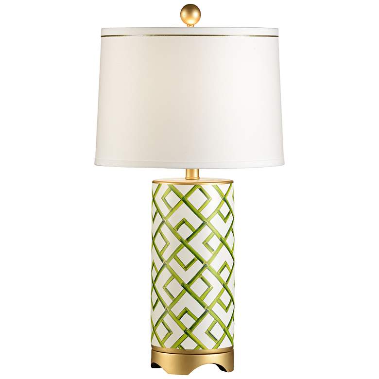 Image 1 Wildwood Bamboo Squares Hand-Painted Porcelain Table Lamp