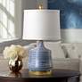 1_Wildwood Beehive 17 3/4"H Blue Porcelain Accent Table Lamp
