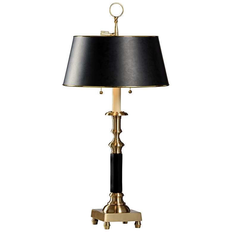 Image 1 Wildwood Candlestick Hand-Rubbed Brass and Black Table Lamp