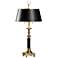 Wildwood Candlestick Hand-Rubbed Brass and Black Table Lamp