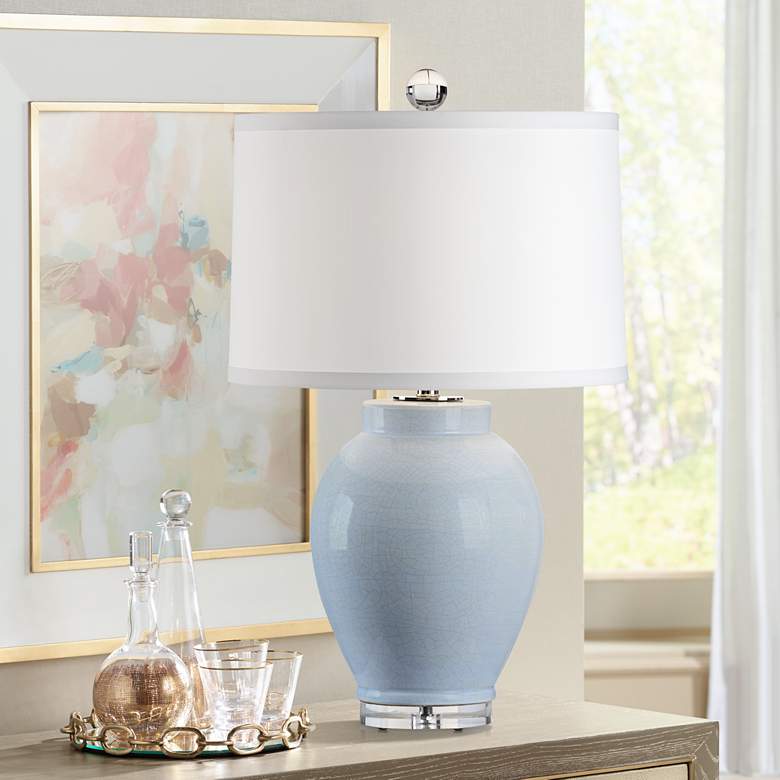 Image 1 Wildwood Capri Cloud Blue Crackle Glaze Ceramic Table Lamp