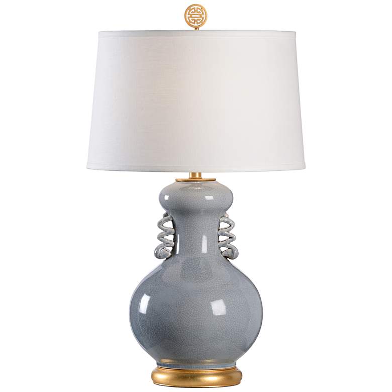 Image 1 Wildwood Chan Slate Gray Crackle Glaze Ceramic Table Lamp