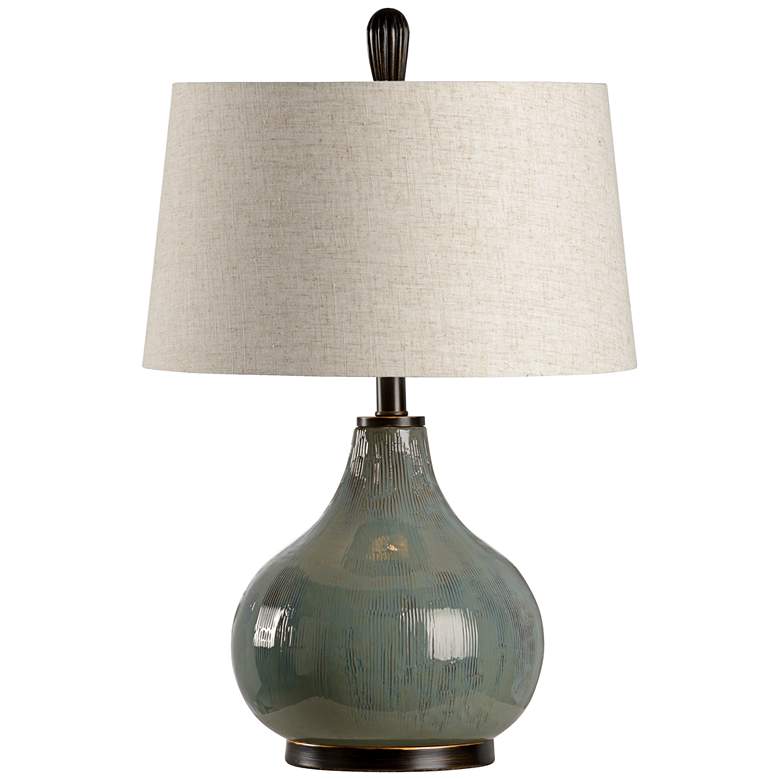 Image 1 Wildwood Fig Moss Green Glaze Ceramic Table Lamp