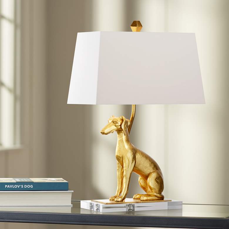 Image 1 Wildwood Flossie 17 inchH Left Antique Gold Accent Table Lamp