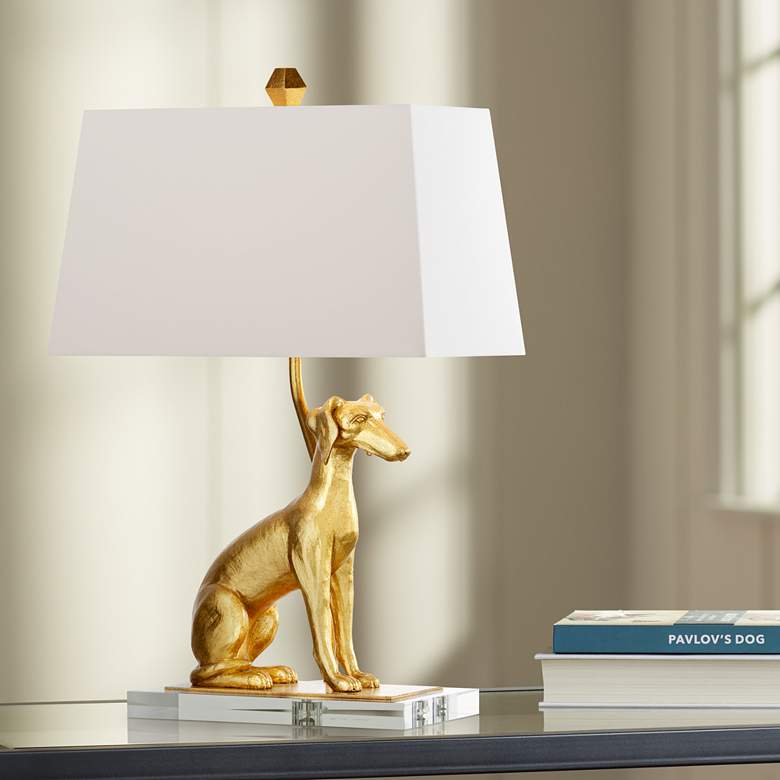 Image 1 Wildwood Flossie 17"H Right Antique Gold Accent Table Lamp
