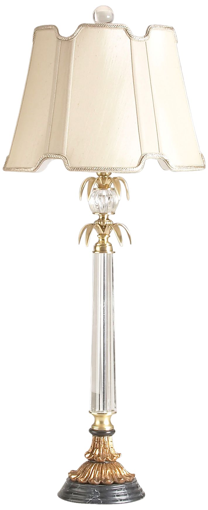 Image 2 Wildwood Forsythe Crystal Antique Brass Buffet Table Lamp