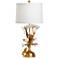 Wildwood French Flower Gold Leaf and White Table Lamp