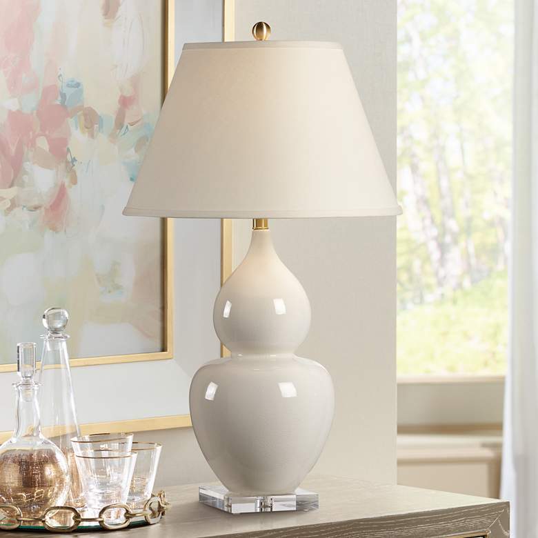 Image 1 Wildwood Fulton 31 1/2" Cream Crackle Glaze Ceramic Vase Table Lamp