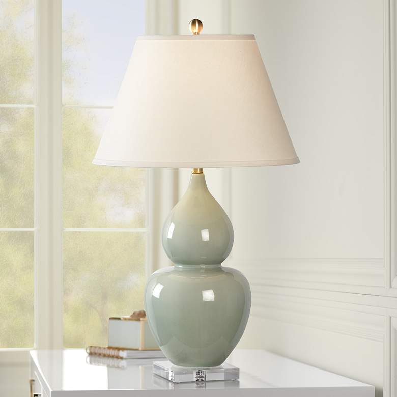 Image 1 Wildwood Fulton 31" High Green Crackle Glaze Ceramic Vase Table Lamp